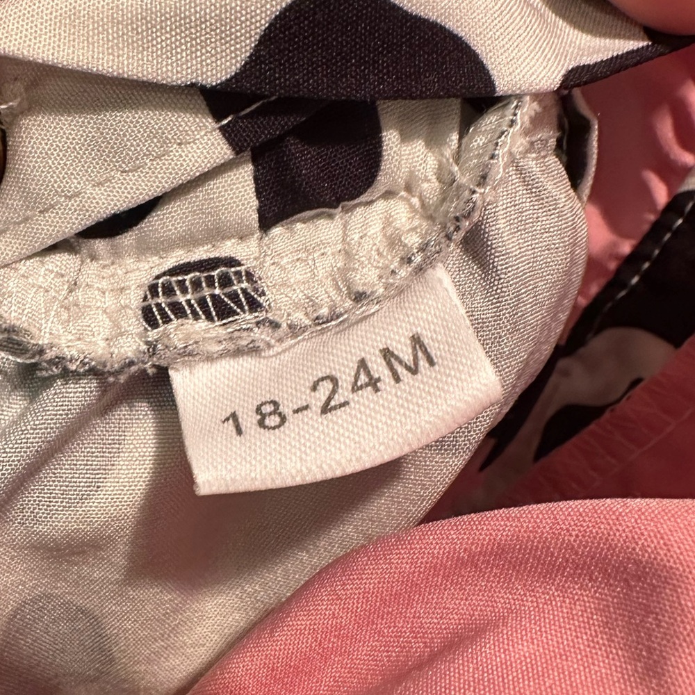 Pink and Black Cow Print Ruffle Romper 18-24mo - Picture 3 of 5